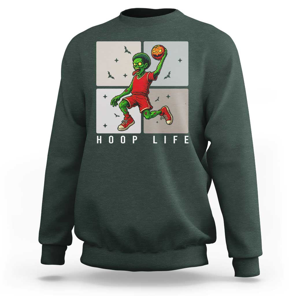 Hoop Life Sweatshirt Halloween Zombie Basketball Spooky Game - Wonder Print Shop