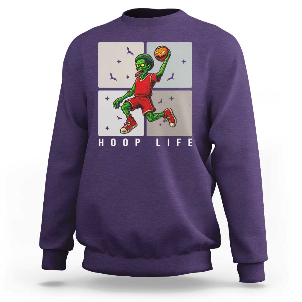 Hoop Life Sweatshirt Halloween Zombie Basketball Spooky Game - Wonder Print Shop
