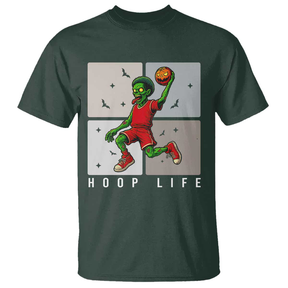Hoop Life T Shirt Halloween Zombie Basketball Spooky Game - Wonder Print Shop