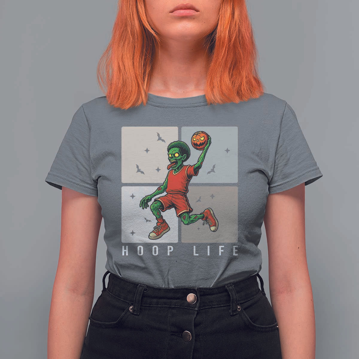Hoop Life T Shirt For Women Halloween Zombie Basketball Spooky Game - Wonder Print Shop