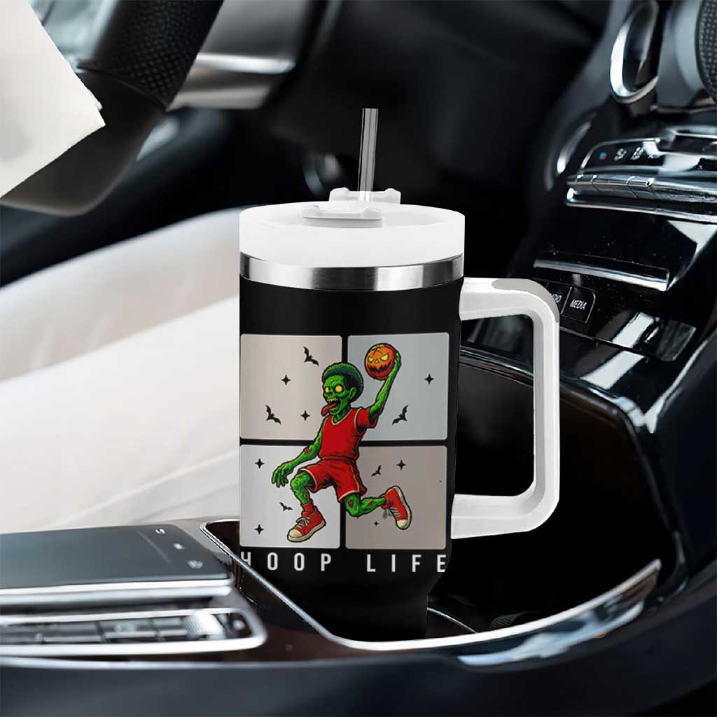 Hoop Life Tumbler With Handle Halloween Zombie Basketball Spooky Game