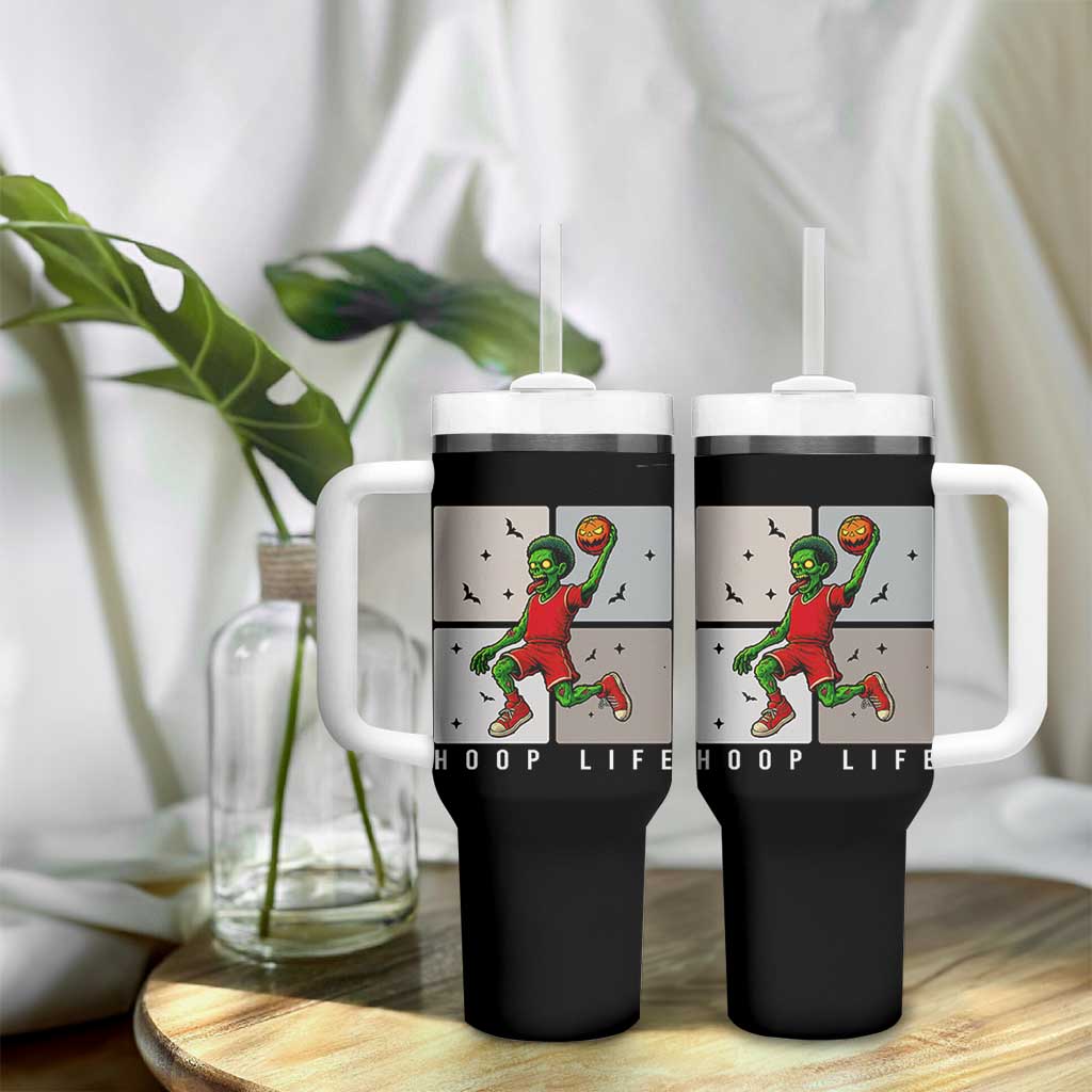 Hoop Life Tumbler With Handle Halloween Zombie Basketball Spooky Game