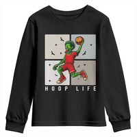 Hoop Life Youth Sweatshirt Halloween Zombie Basketball Spooky Game - Wonder Print Shop