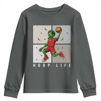 Hoop Life Youth Sweatshirt Halloween Zombie Basketball Spooky Game - Wonder Print Shop