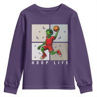 Hoop Life Youth Sweatshirt Halloween Zombie Basketball Spooky Game - Wonder Print Shop