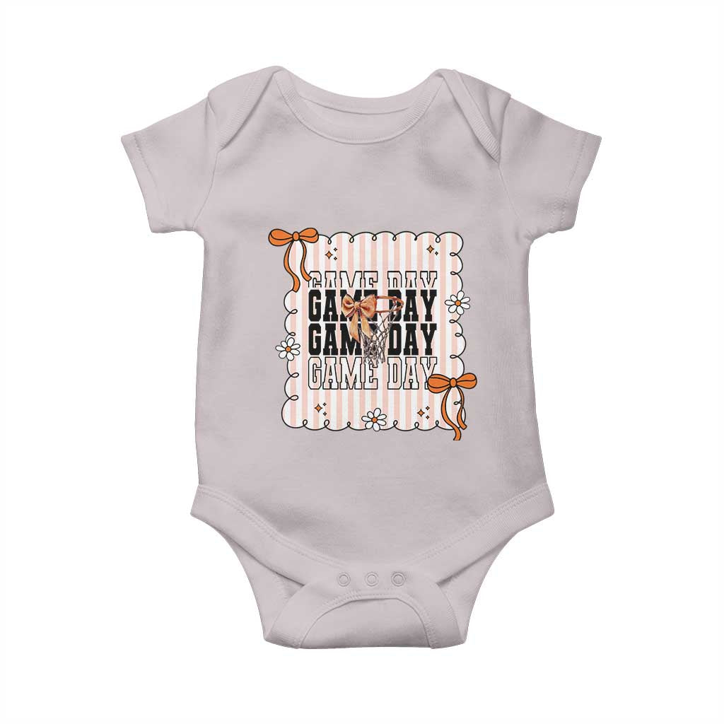 Basketball Game Day Baby Onesie Retro Coquette Bow Gift For Sport Lovers - Wonder Print Shop
