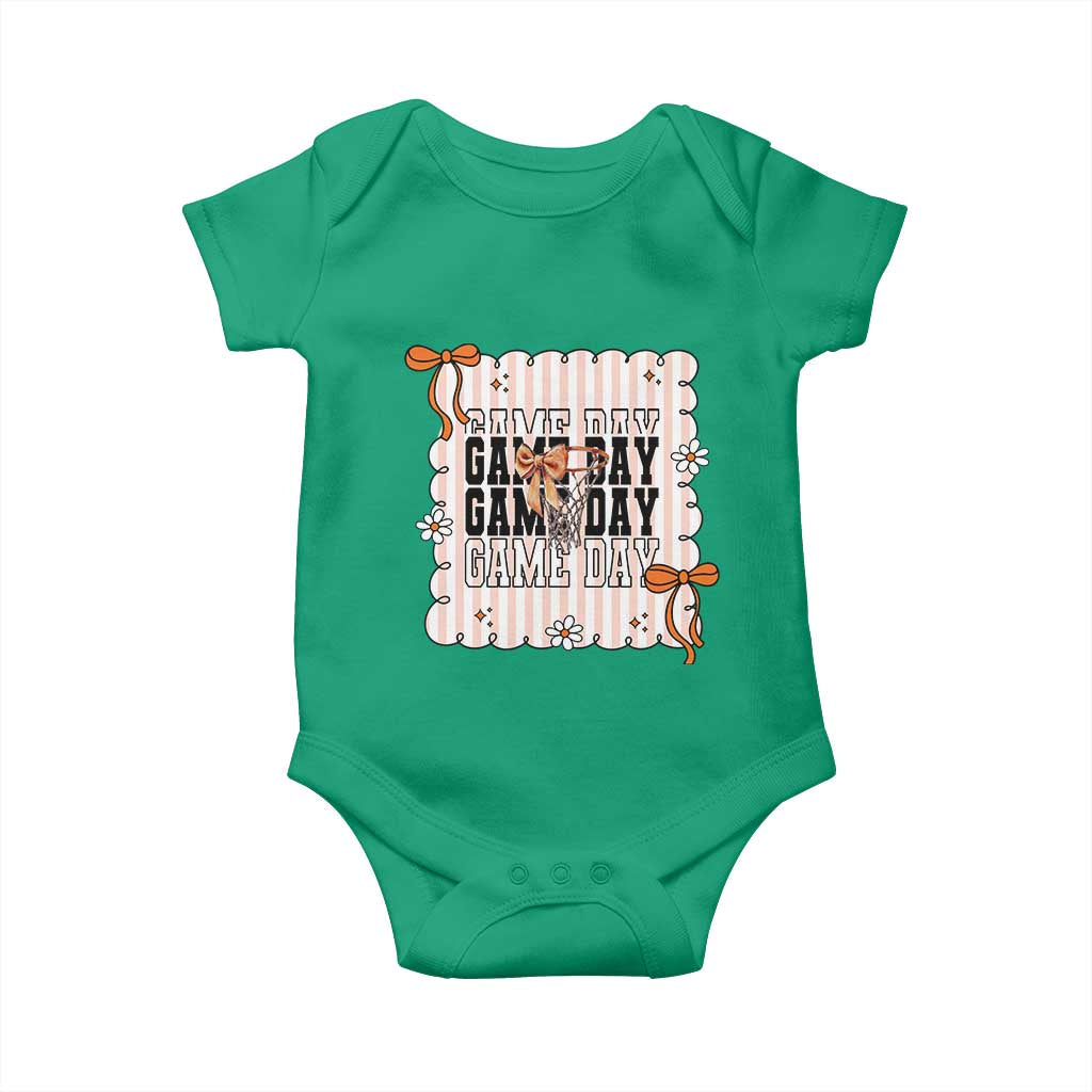 Basketball Game Day Baby Onesie Retro Coquette Bow Gift For Sport Lovers - Wonder Print Shop