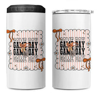 Basketball Game Day 4 in 1 Can Cooler Tumbler Retro Coquette Bow Gift For Sport Lovers