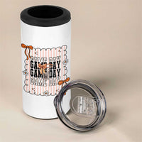 Basketball Game Day 4 in 1 Can Cooler Tumbler Retro Coquette Bow Gift For Sport Lovers