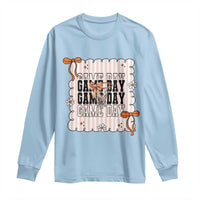 Basketball Game Day Long Sleeve Shirt Retro Coquette Bow Gift For Sport Lovers - Wonder Print Shop