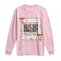 Basketball Game Day Long Sleeve Shirt Retro Coquette Bow Gift For Sport Lovers - Wonder Print Shop