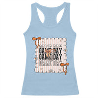 Basketball Game Day Racerback Tank Top Retro Coquette Bow Gift For Sport Lovers - Wonder Print Shop
