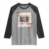 Basketball Game Day Raglan Shirt Retro Coquette Bow Gift For Sport Lovers - Wonder Print Shop