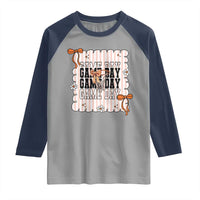 Basketball Game Day Raglan Shirt Retro Coquette Bow Gift For Sport Lovers - Wonder Print Shop