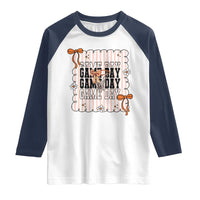 Basketball Game Day Raglan Shirt Retro Coquette Bow Gift For Sport Lovers - Wonder Print Shop