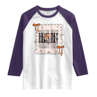 Basketball Game Day Raglan Shirt Retro Coquette Bow Gift For Sport Lovers - Wonder Print Shop