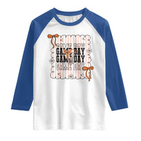 Basketball Game Day Raglan Shirt Retro Coquette Bow Gift For Sport Lovers - Wonder Print Shop