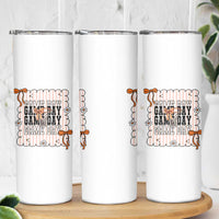 Basketball Game Day Skinny Tumbler Retro Coquette Bow Gift For Sport Lovers