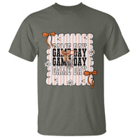 Basketball Game Day T Shirt Retro Coquette Bow Gift For Sport Lovers - Wonder Print Shop