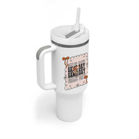 Basketball Game Day Tumbler With Handle Retro Coquette Bow Gift For Sport Lovers