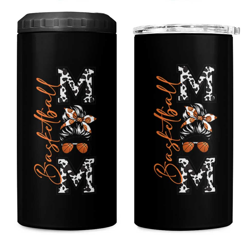Basketball Mom 4 in 1 Can Cooler Tumbler Retro Style Gift For Sports Lover