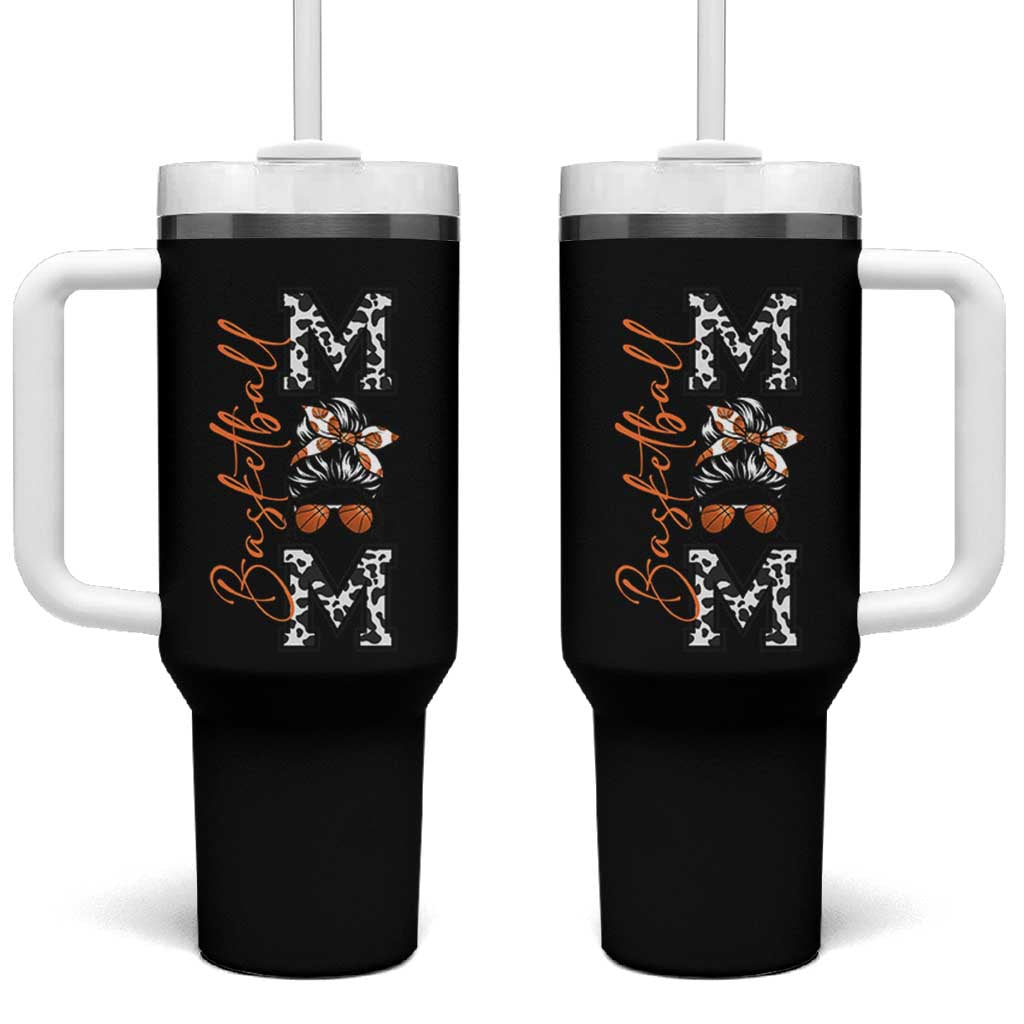 Basketball Mom Tumbler With Handle Retro Style Gift For Sports Lover