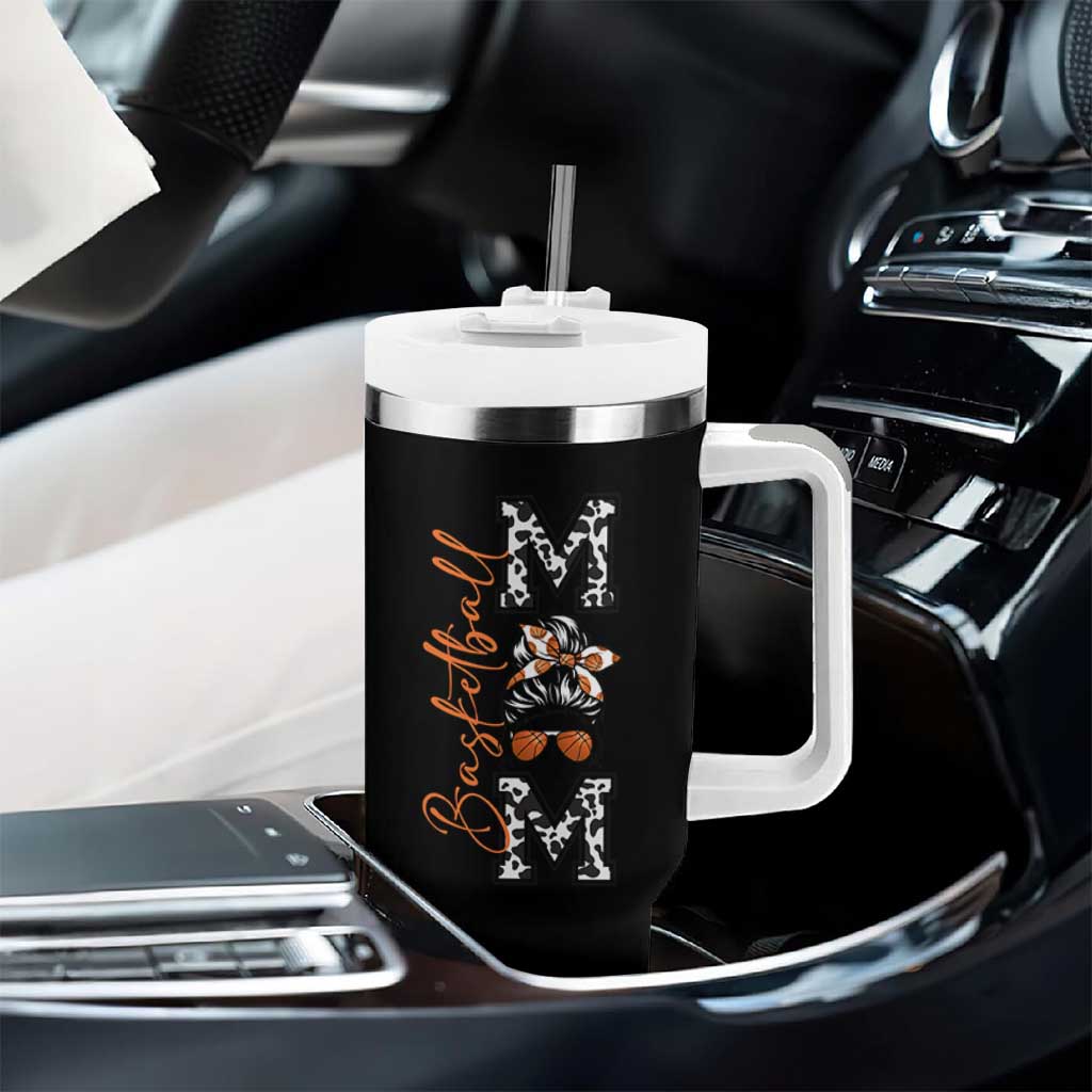 Basketball Mom Tumbler With Handle Retro Style Gift For Sports Lover