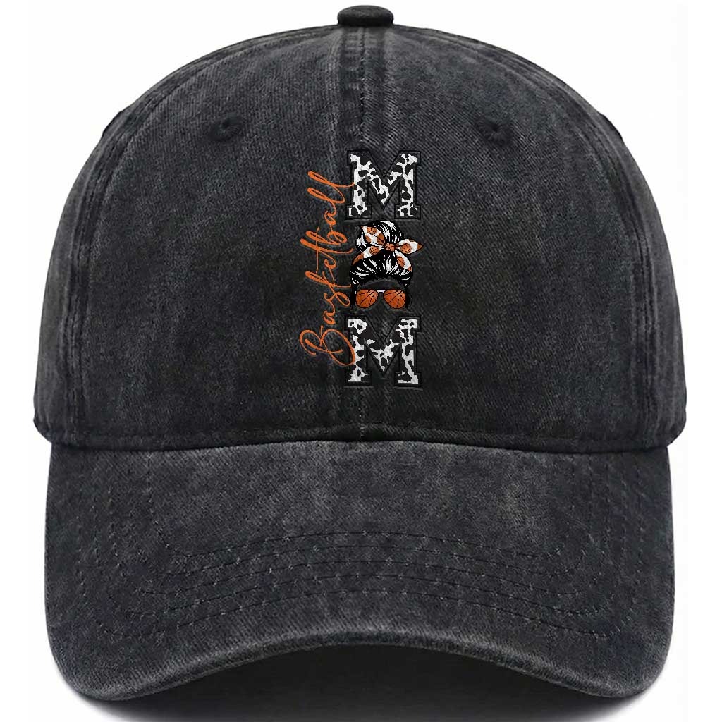 Basketball Mom Washed Cotton Baseball Cap Retro Style Gift For Sports Lover