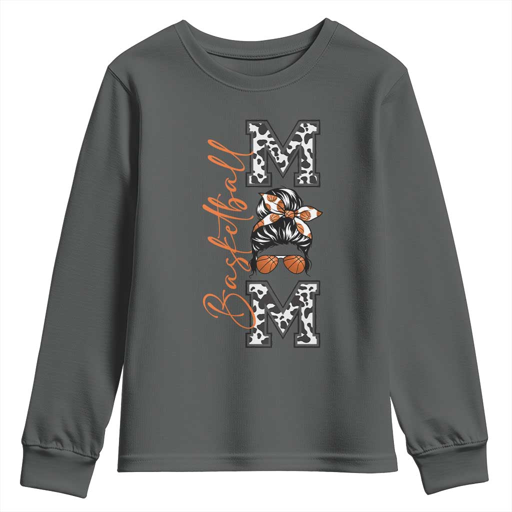 Basketball Mom Youth Sweatshirt Retro Style Gift For Sports Lover - Wonder Print Shop