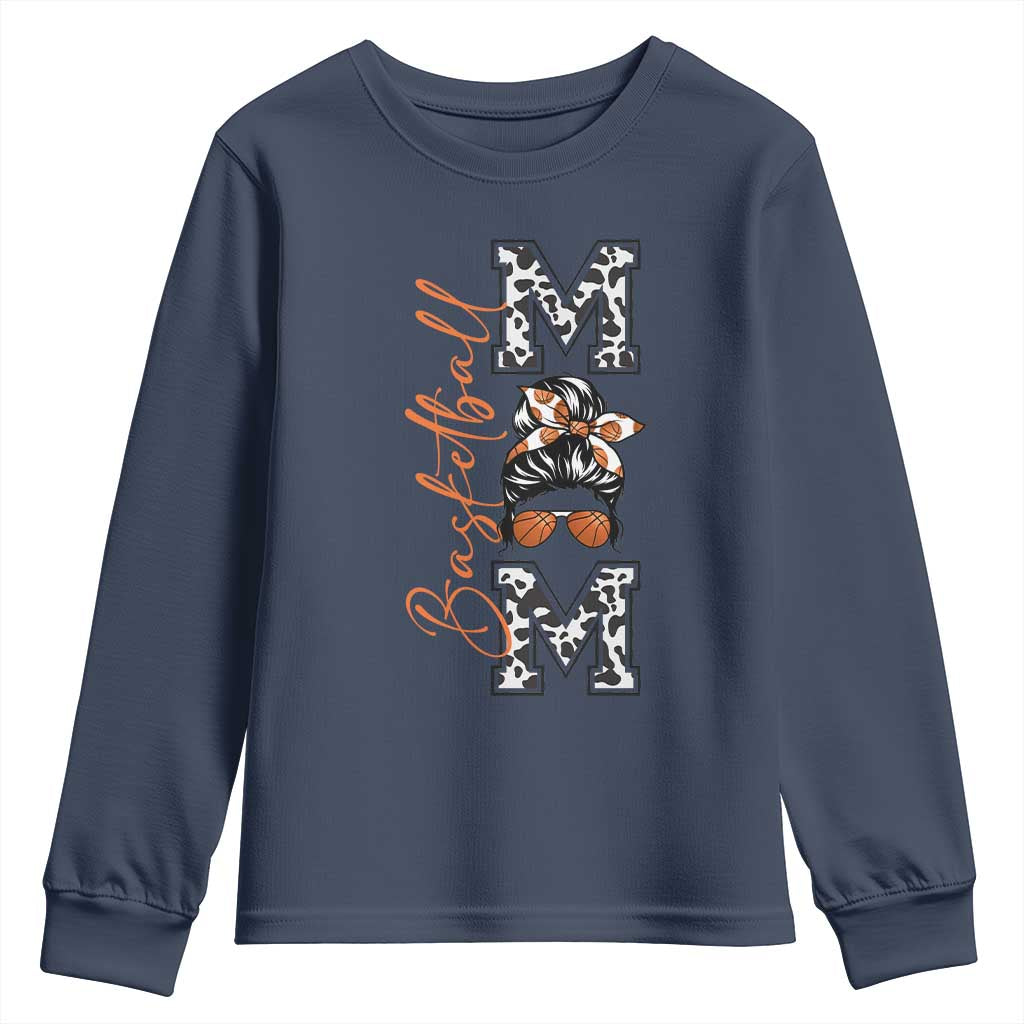 Basketball Mom Youth Sweatshirt Retro Style Gift For Sports Lover - Wonder Print Shop