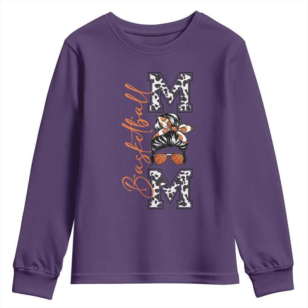 Basketball Mom Youth Sweatshirt Retro Style Gift For Sports Lover - Wonder Print Shop