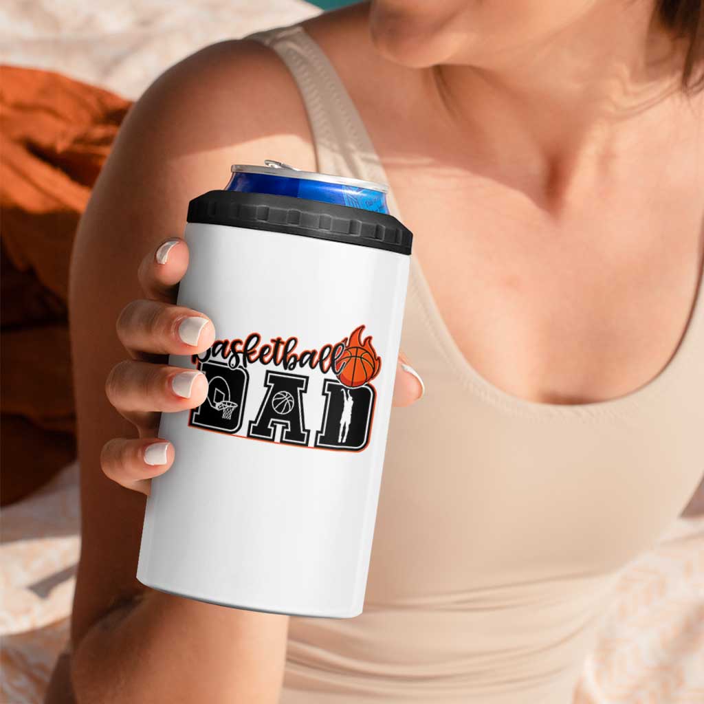 Basketball Dad 4 in 1 Can Cooler Tumbler Gift For Sport Lover