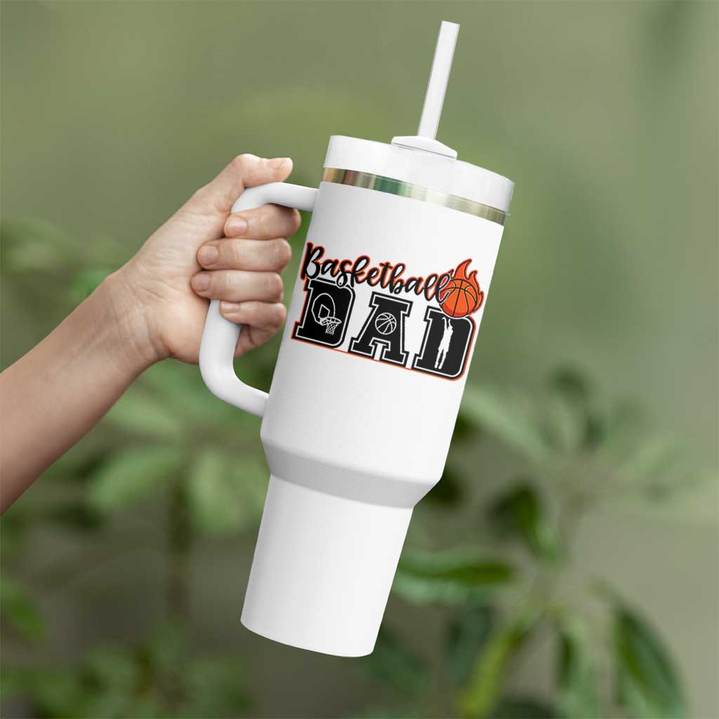 Basketball Dad Tumbler With Handle Gift For Sport Lover