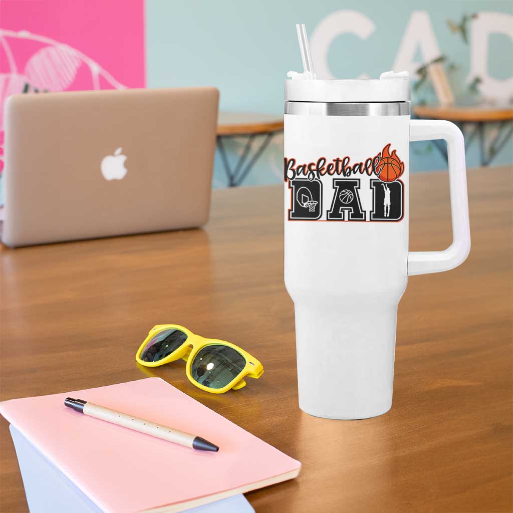 Basketball Dad Tumbler With Handle Gift For Sport Lover