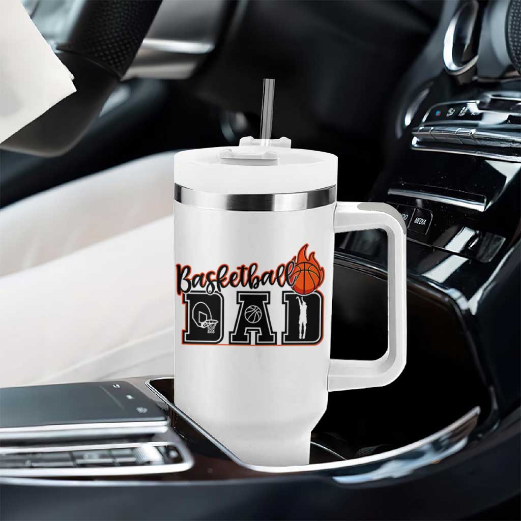 Basketball Dad Tumbler With Handle Gift For Sport Lover