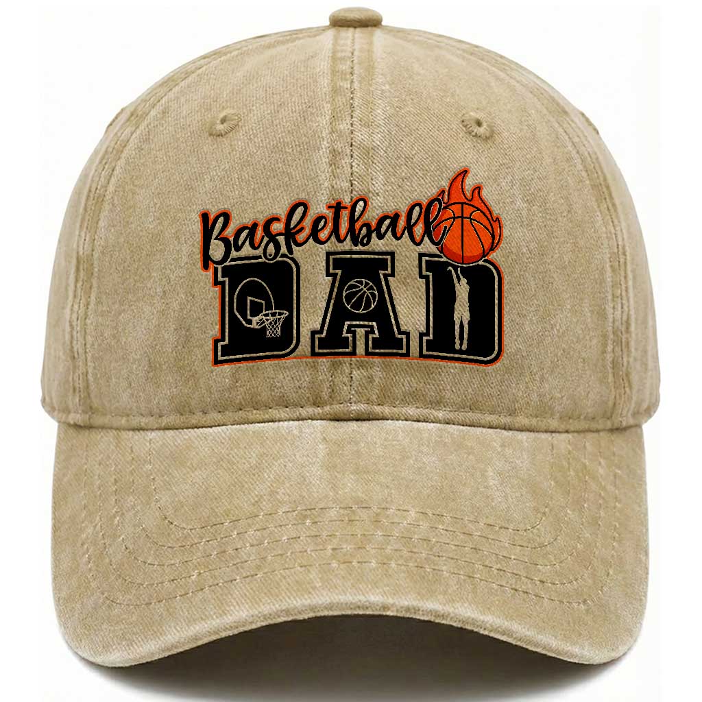 Basketball Dad Washed Cotton Baseball Cap Gift For Sport Lover