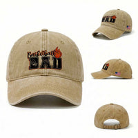 Basketball Dad Washed Cotton Baseball Cap Gift For Sport Lover