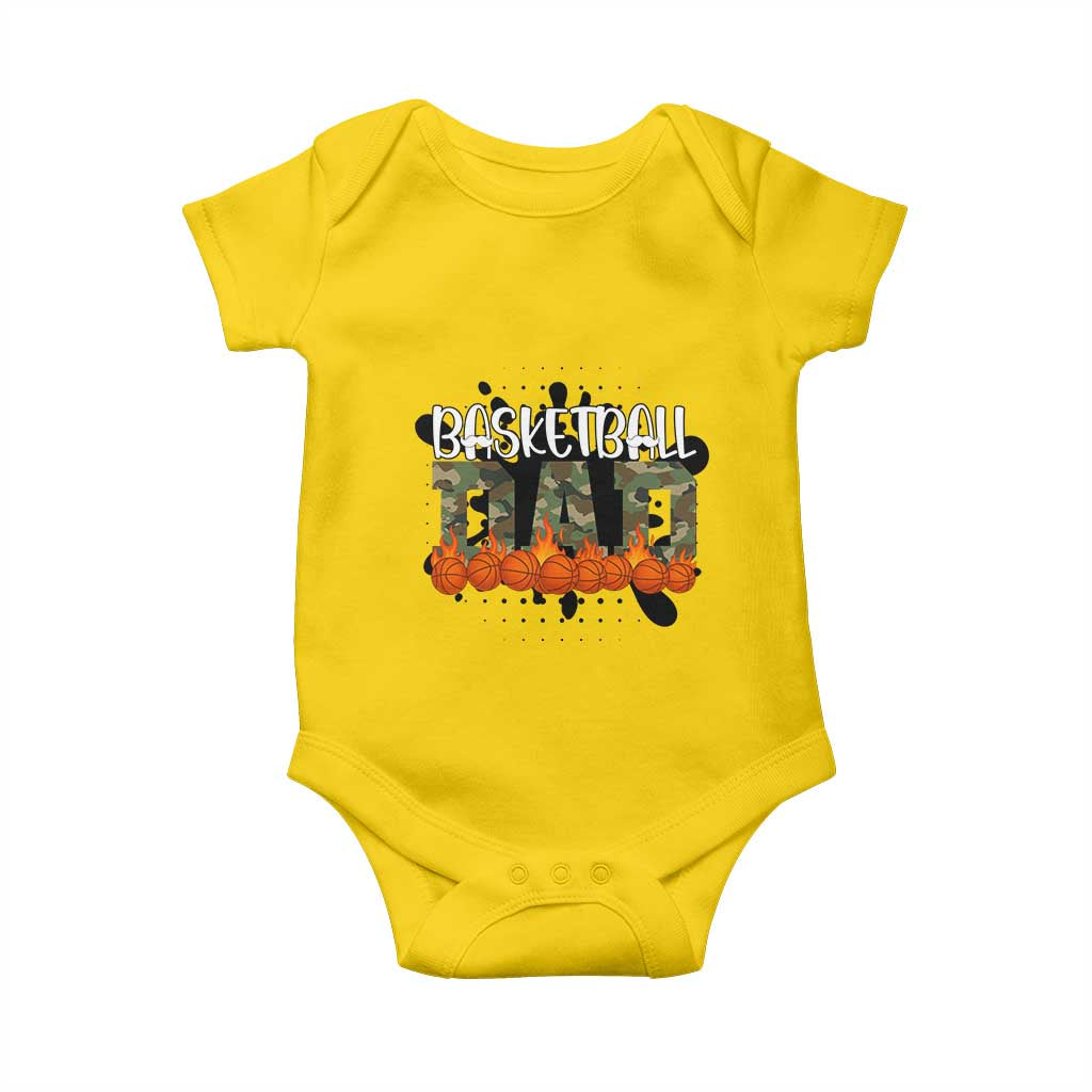 Basketball Dad Baby Onesie Camouflage Flame Graphic For Sport Lover - Wonder Print Shop