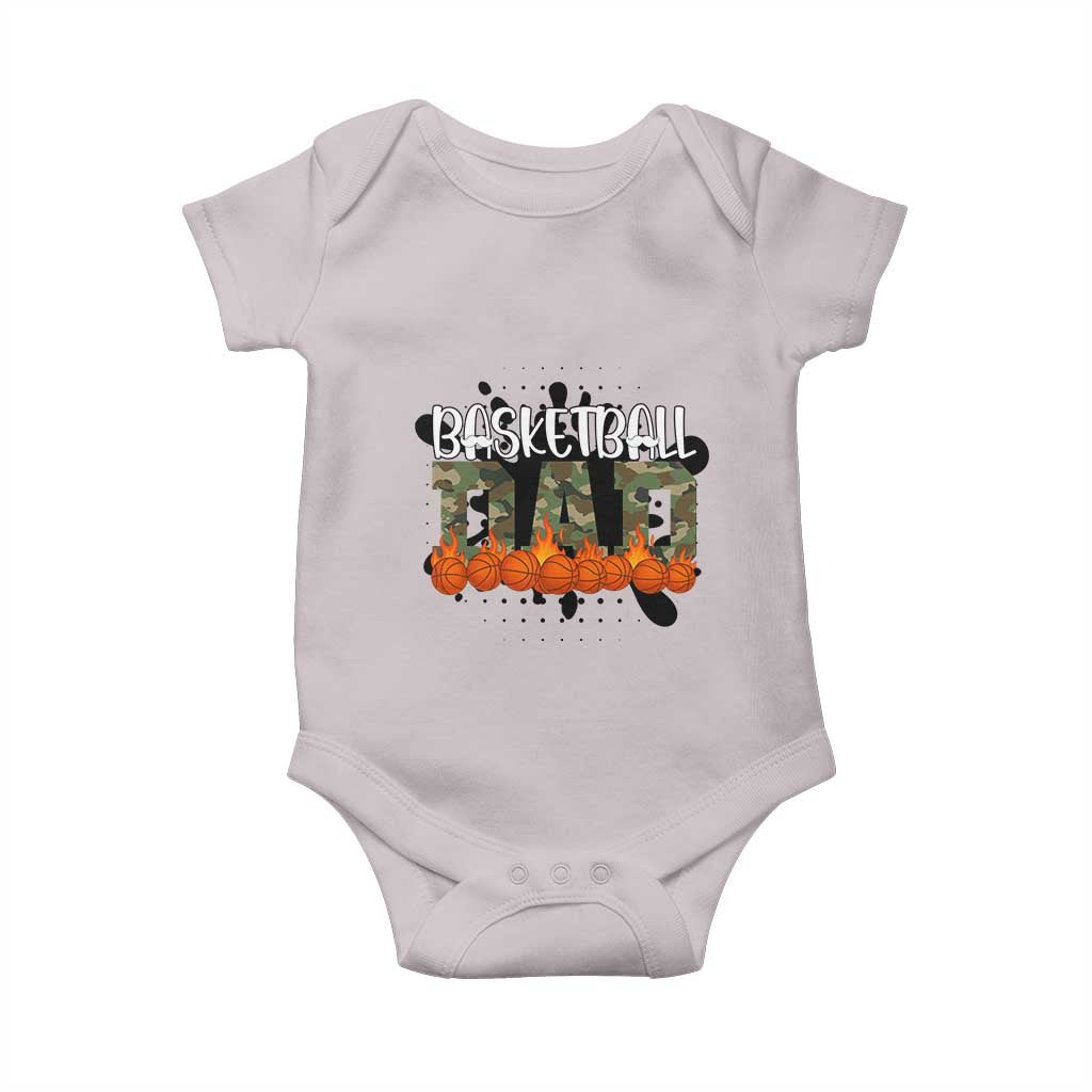 Basketball Dad Baby Onesie Camouflage Flame Graphic For Sport Lover - Wonder Print Shop