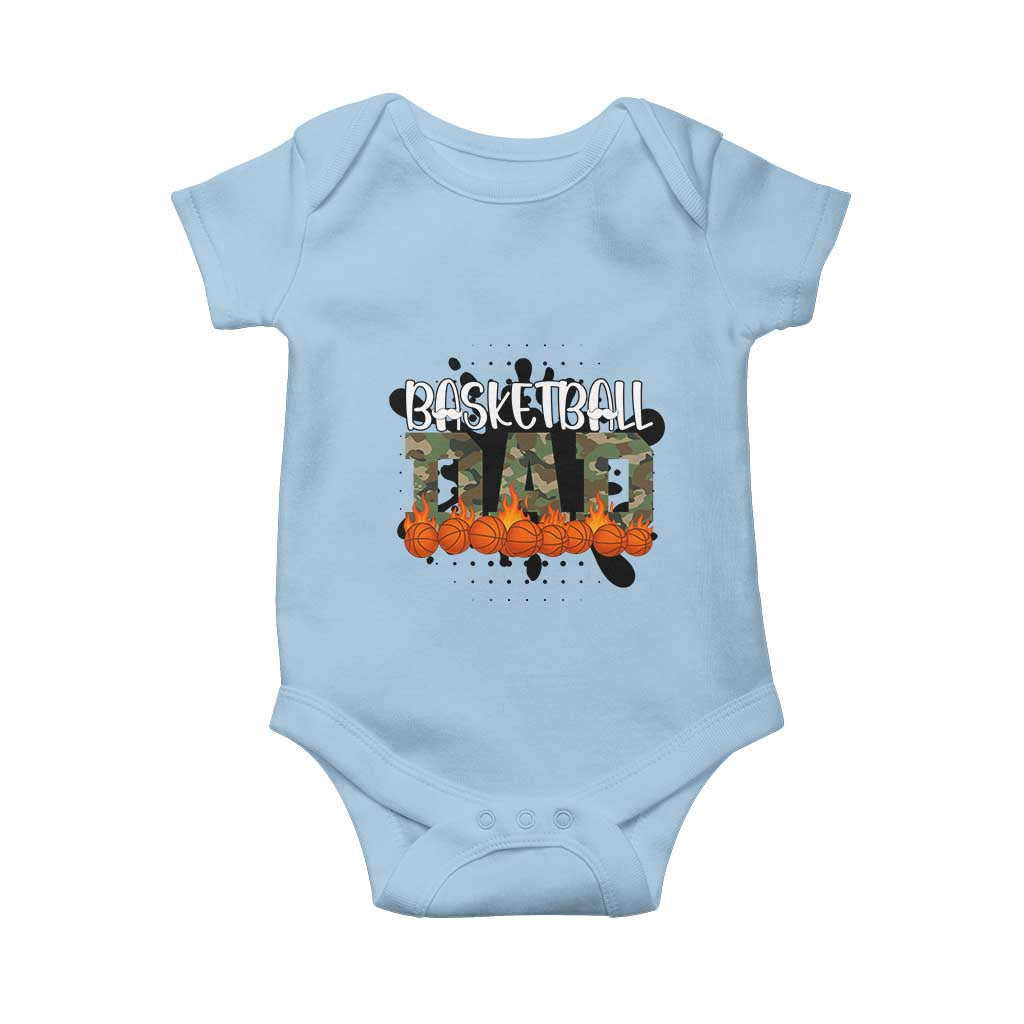 Basketball Dad Baby Onesie Camouflage Flame Graphic For Sport Lover - Wonder Print Shop