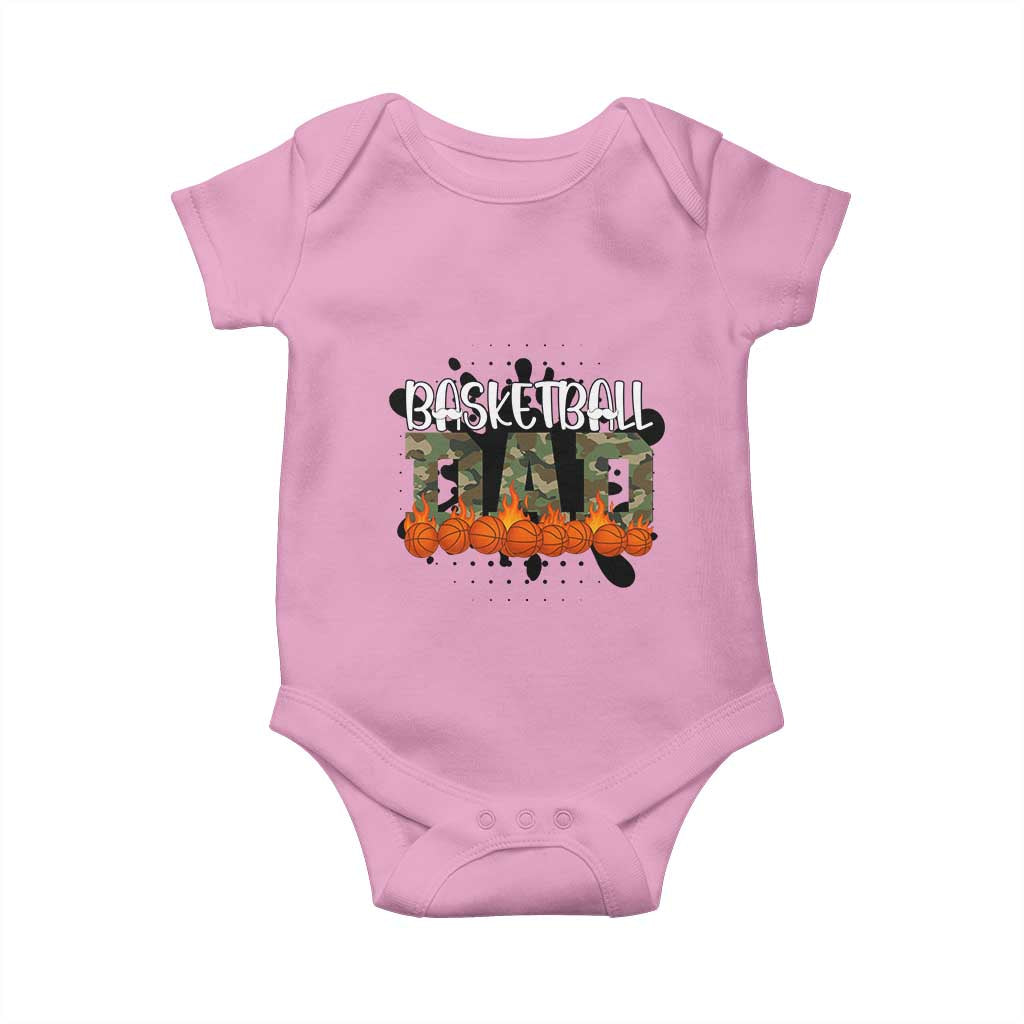 Basketball Dad Baby Onesie Camouflage Flame Graphic For Sport Lover - Wonder Print Shop