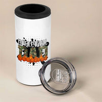 Basketball Dad 4 in 1 Can Cooler Tumbler Camouflage Flame Graphic For Sport Lover