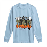 Basketball Dad Long Sleeve Shirt Camouflage Flame Graphic For Sport Lover - Wonder Print Shop