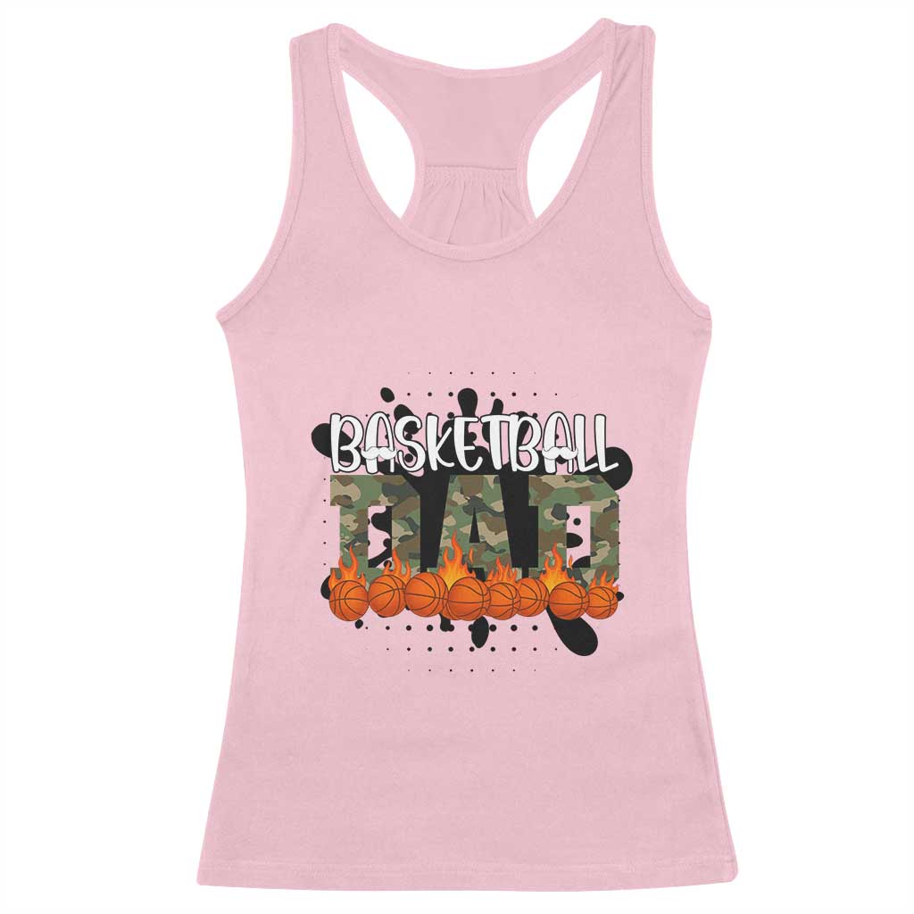 Basketball Dad Racerback Tank Top Camouflage Flame Graphic For Sport Lover - Wonder Print Shop