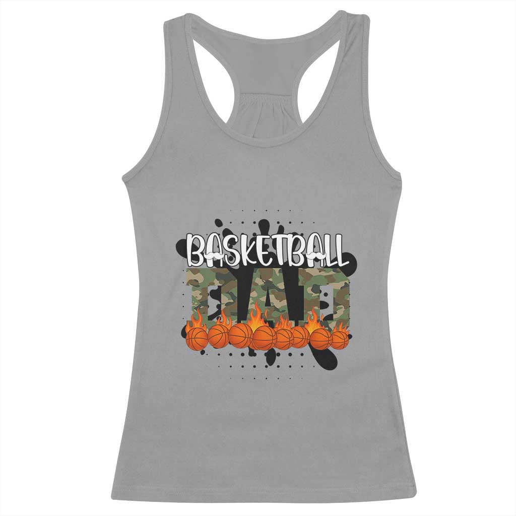 Basketball Dad Racerback Tank Top Camouflage Flame Graphic For Sport Lover - Wonder Print Shop