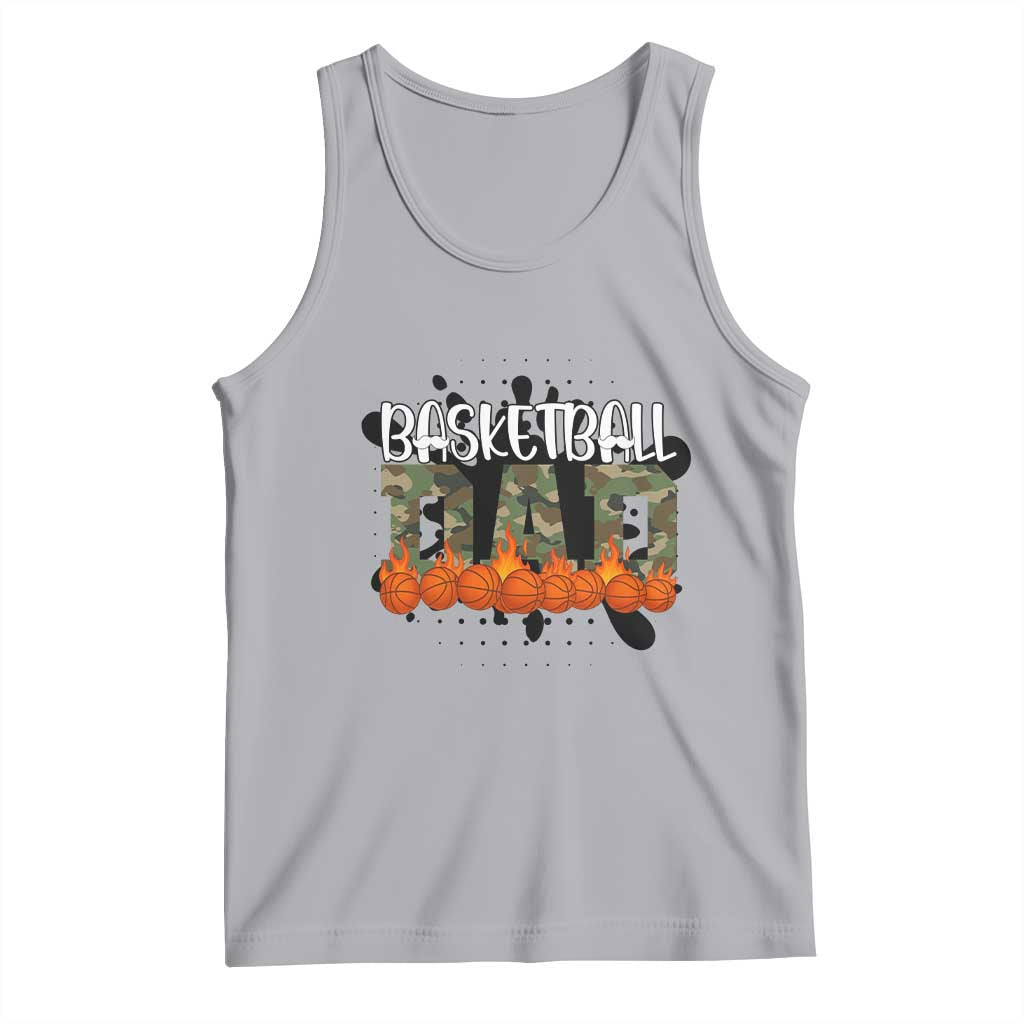 Basketball Dad Tank Top Camouflage Flame Graphic For Sport Lover - Wonder Print Shop