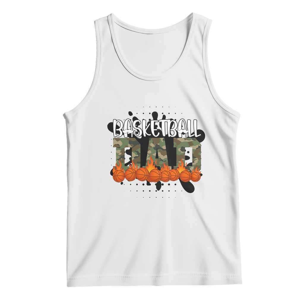 Basketball Dad Tank Top Camouflage Flame Graphic For Sport Lover - Wonder Print Shop