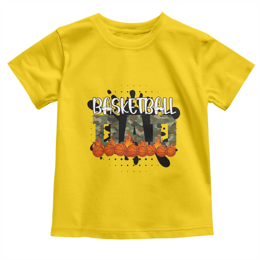 Basketball Dad Toddler T Shirt Camouflage Flame Graphic For Sport Lover - Wonder Print Shop