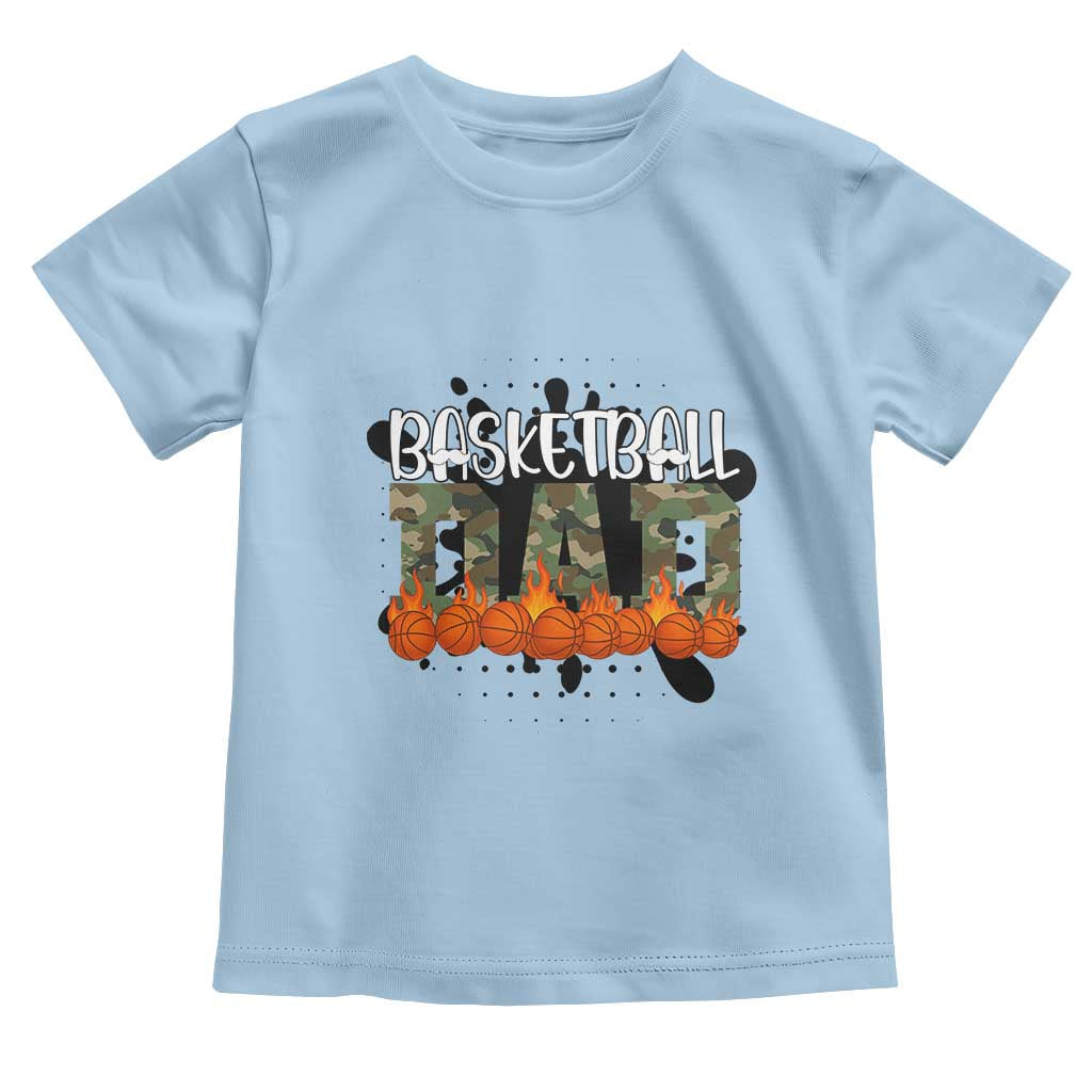 Basketball Dad Toddler T Shirt Camouflage Flame Graphic For Sport Lover - Wonder Print Shop
