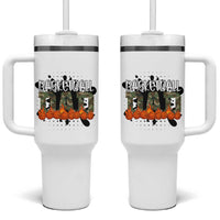 Basketball Dad Tumbler With Handle Camouflage Flame Graphic For Sport Lover